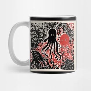 Underwater Lino Cut Mug